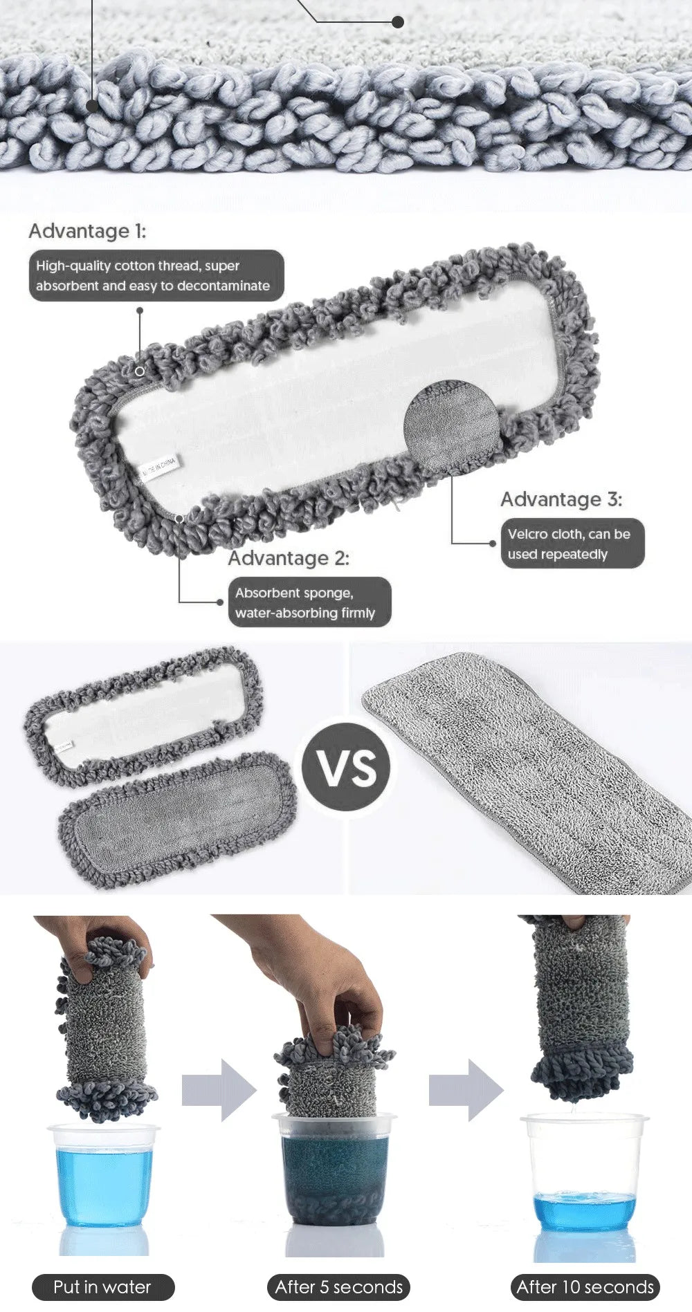 Magic Spray Mop - Reusable Pads for Wooden Floors