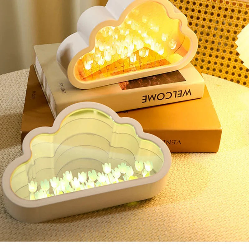 Handmade DIY Tulip Lamp - LED Night Light for Bedroom Decor
