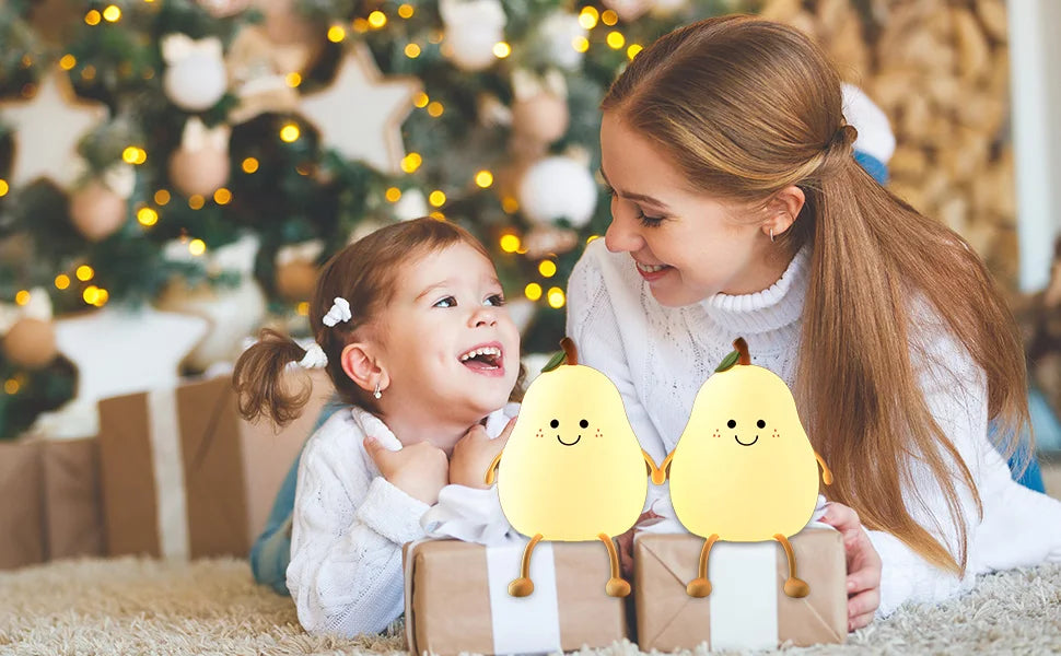 LED Pear Night Light, Dimmable Silicone Lamp