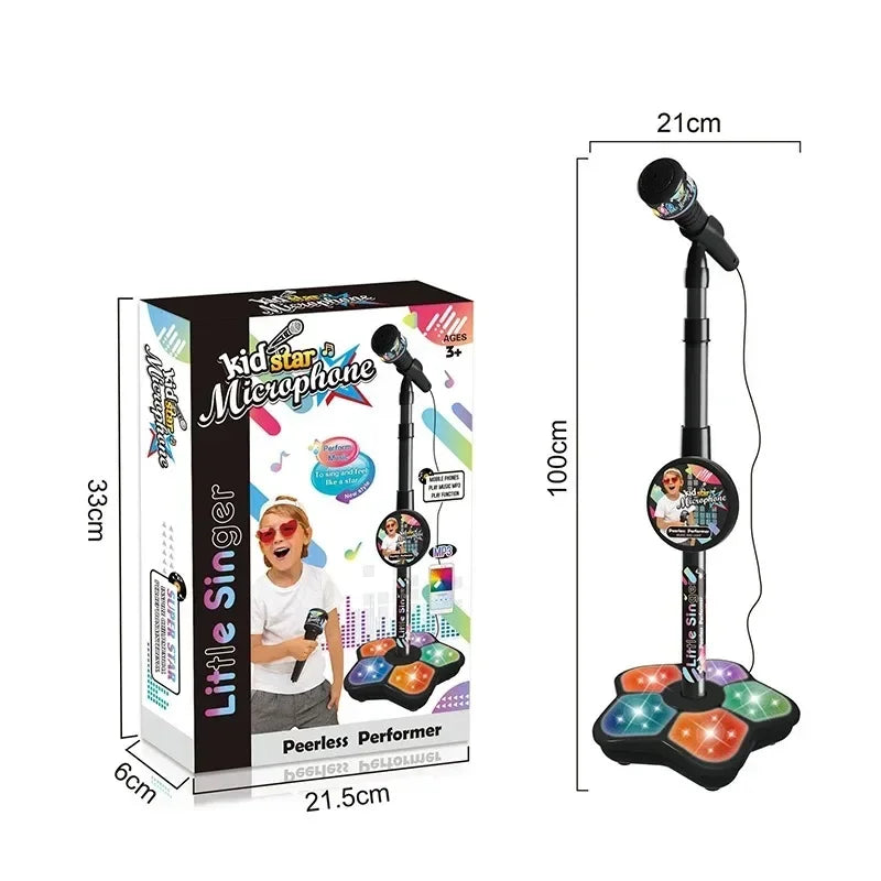 Kids Microphone with Stand - Karaoke Toy for Boys & Girls