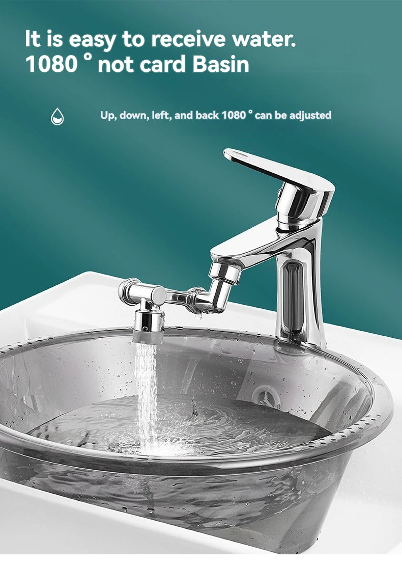 Rotating Faucet Aerator - Plastic Splash Filter with Extender for Kitchen Taps