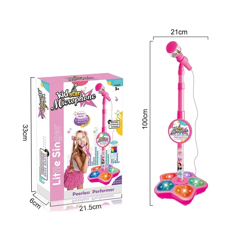 Kids Microphone with Stand - Karaoke Toy for Boys & Girls