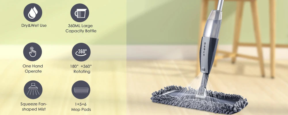 Magic Spray Mop - Reusable Pads for Wooden Floors