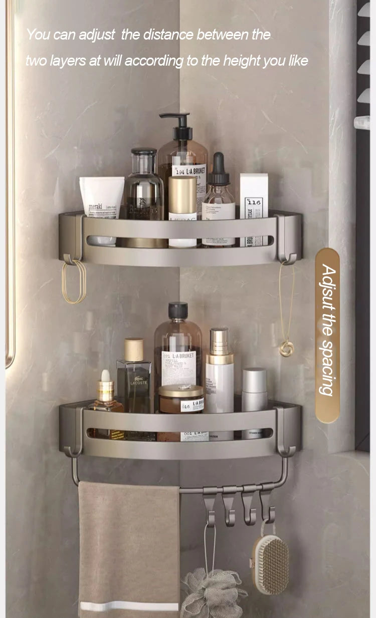 Bathroom Corner Shower Shelves - Adhesive Storage Organizer