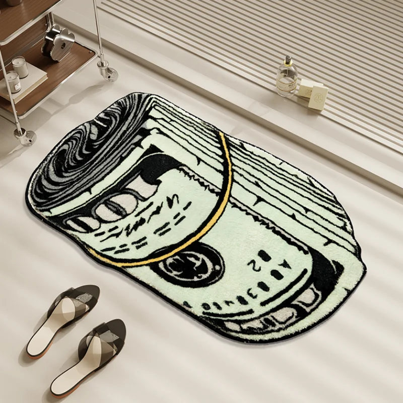 Creative Dollar Rug - Thickened Shaggy Floor Mat for Bedroom & Living Room