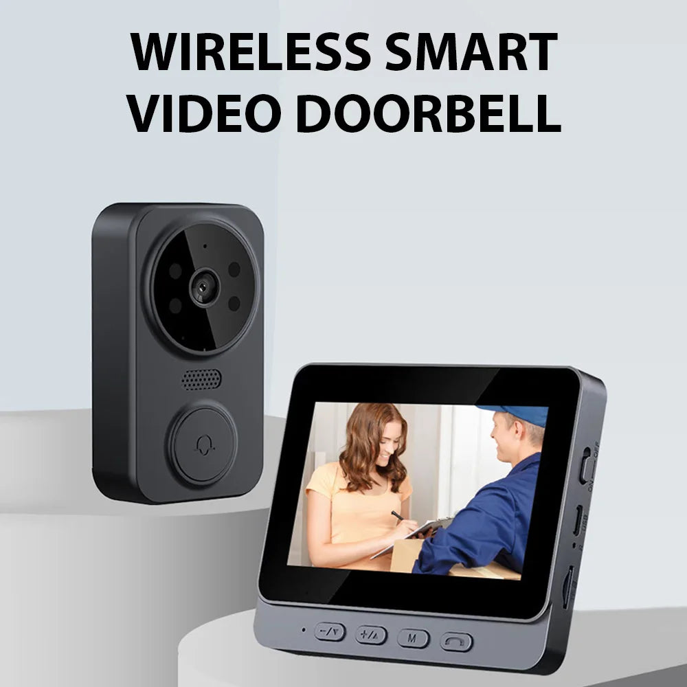 4.3" IPS Screen Wireless Video Doorbell with Two-Way Intercom