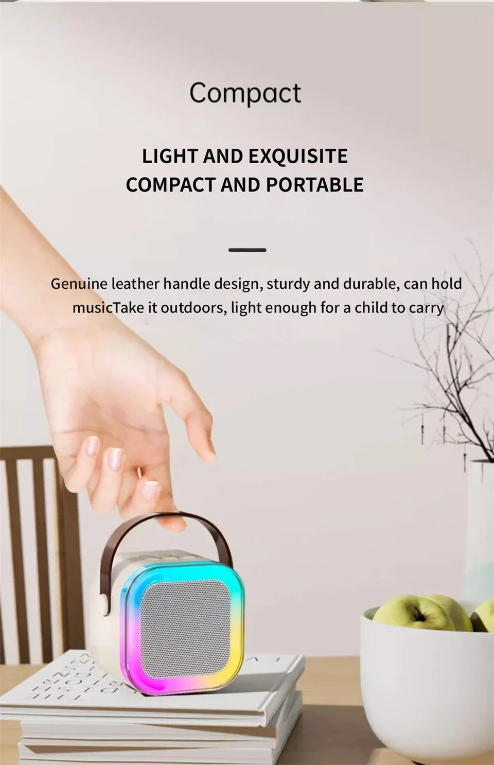 K12 Karaoke Machine - Portable Bluetooth Speaker with Mics