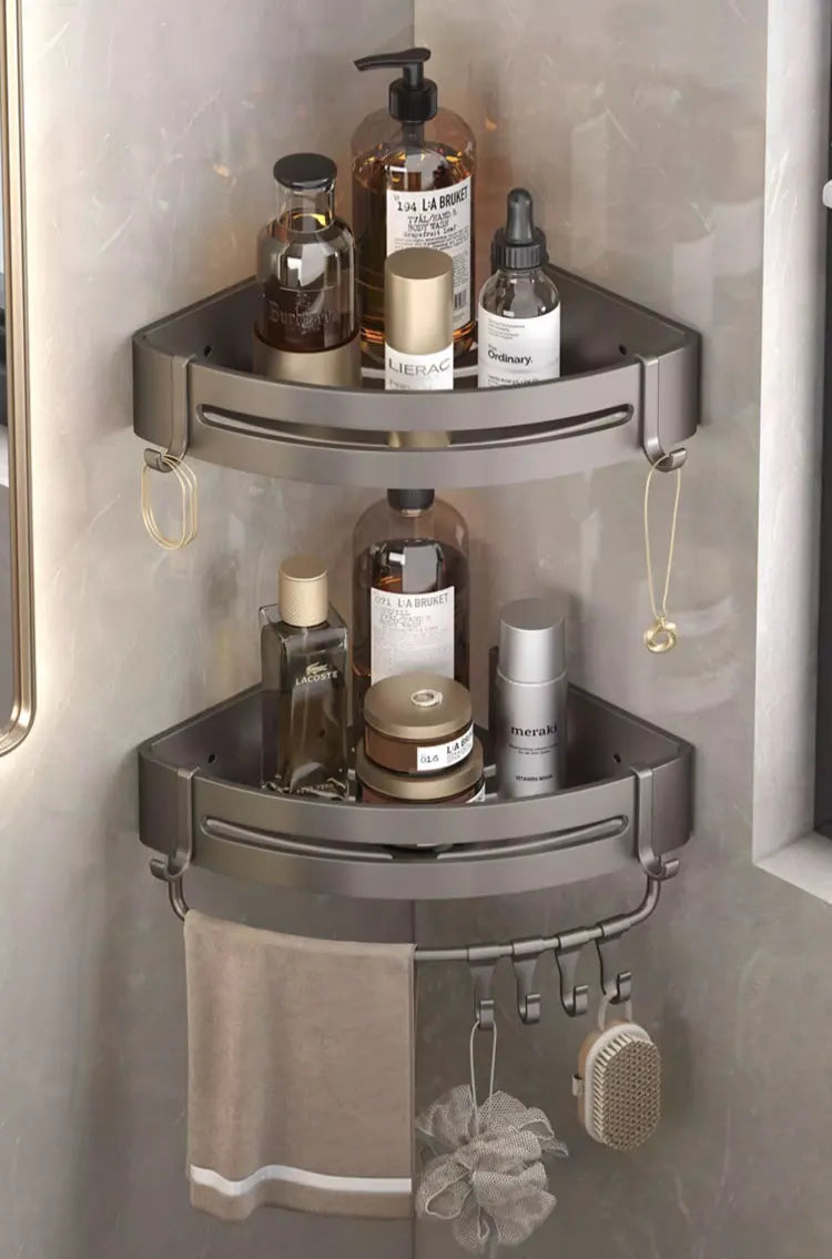 Bathroom Corner Shower Shelves - Adhesive Storage Organizer