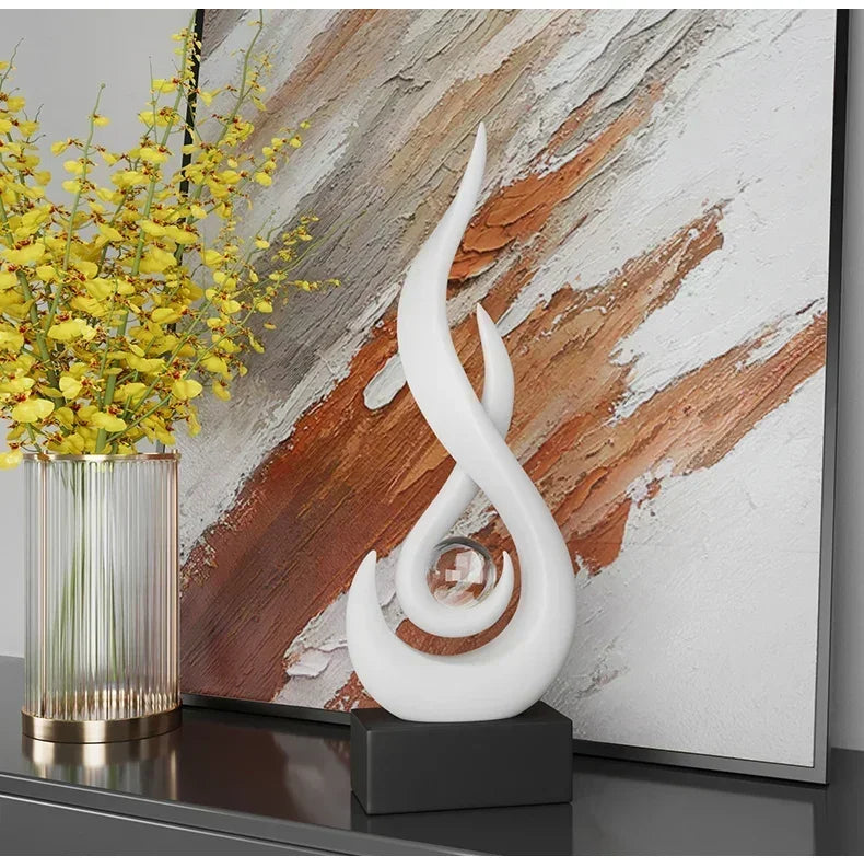 Ceramic Abstract Sculpture - Creative Home Decor Statue for Living Room & Gift