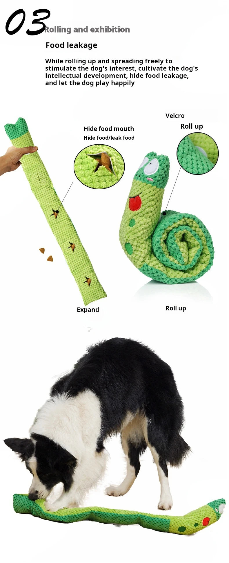 Dog Puzzle Feeder Toy - Interactive Indestructible Plush Snail with Squeak Sound