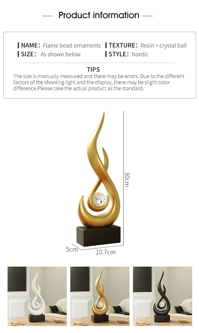Ceramic Abstract Sculpture - Creative Home Decor Statue for Living Room & Gift