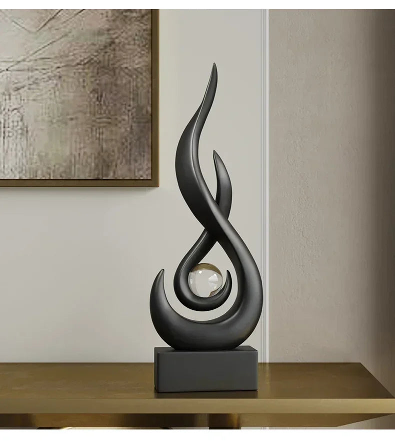 Ceramic Abstract Sculpture - Creative Home Decor Statue for Living Room & Gift