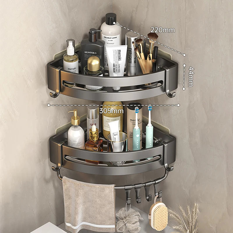 Bathroom Corner Shower Shelves - Adhesive Storage Organizer