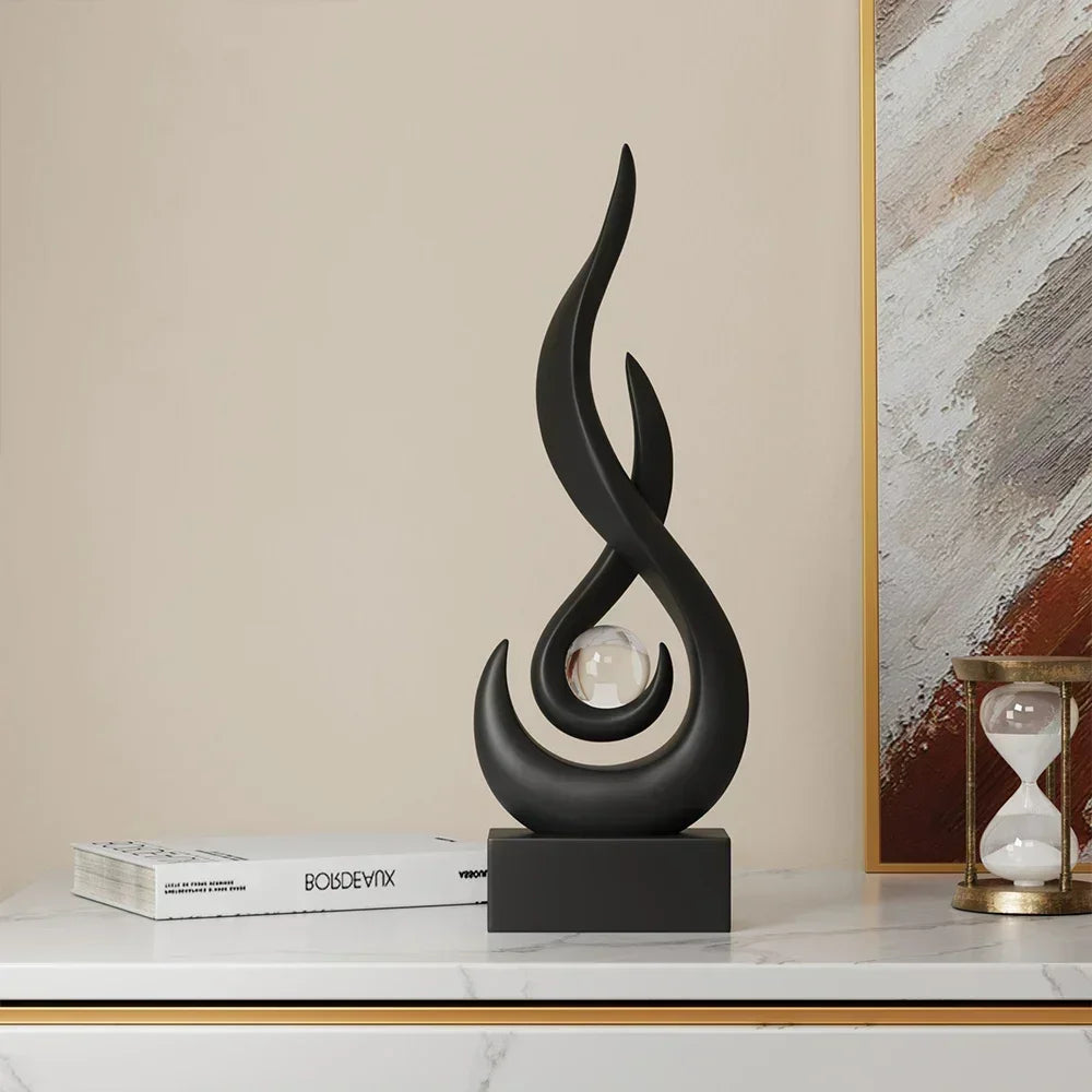 Ceramic Abstract Sculpture - Creative Home Decor Statue for Living Room & Gift