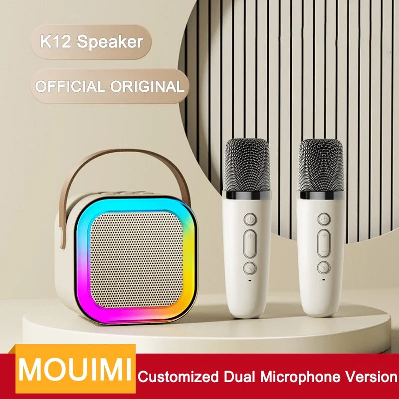 K12 Karaoke Machine - Portable Bluetooth Speaker with Mics