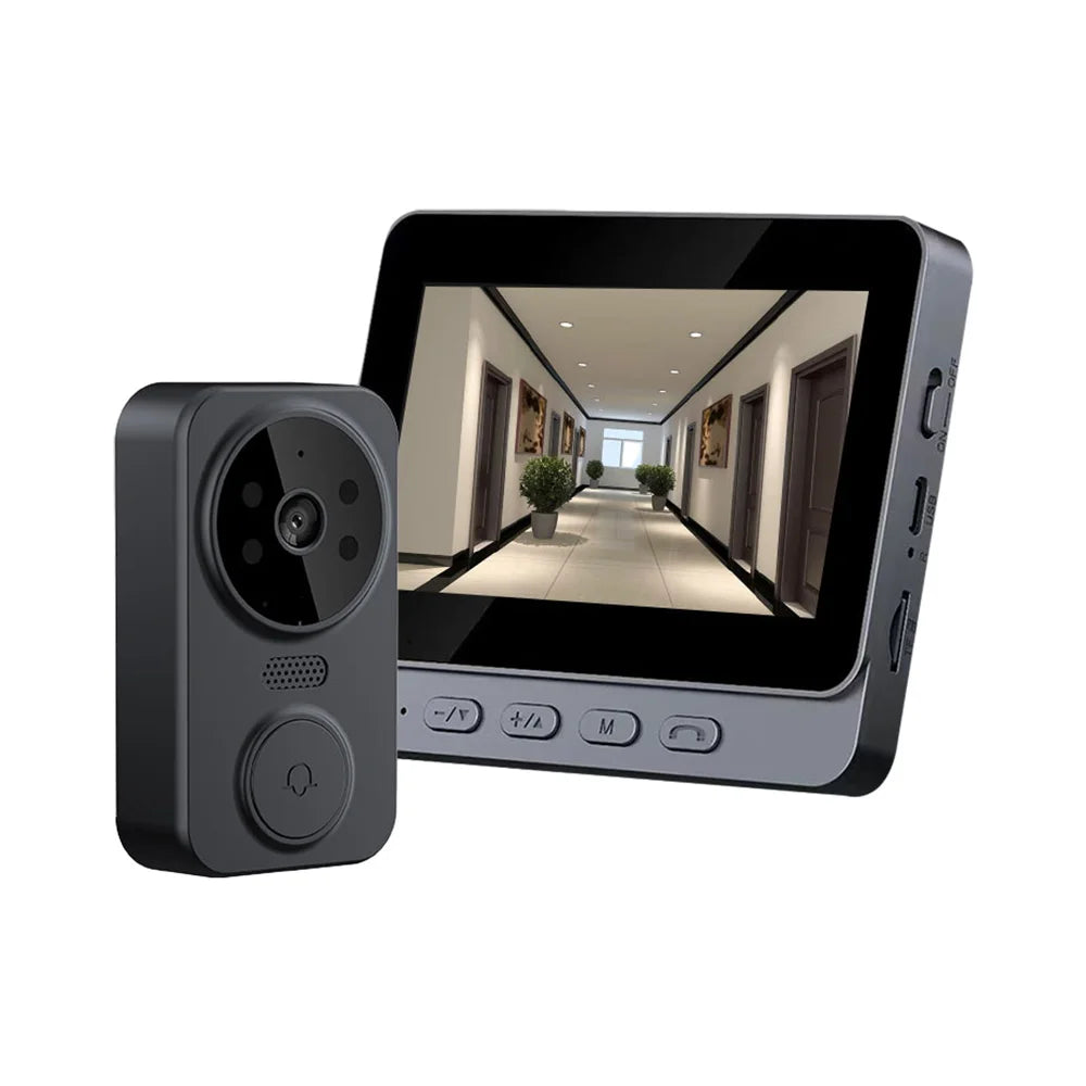 4.3" IPS Screen Wireless Video Doorbell with Two-Way Intercom