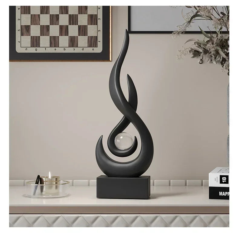 Ceramic Abstract Sculpture - Creative Home Decor Statue for Living Room & Gift