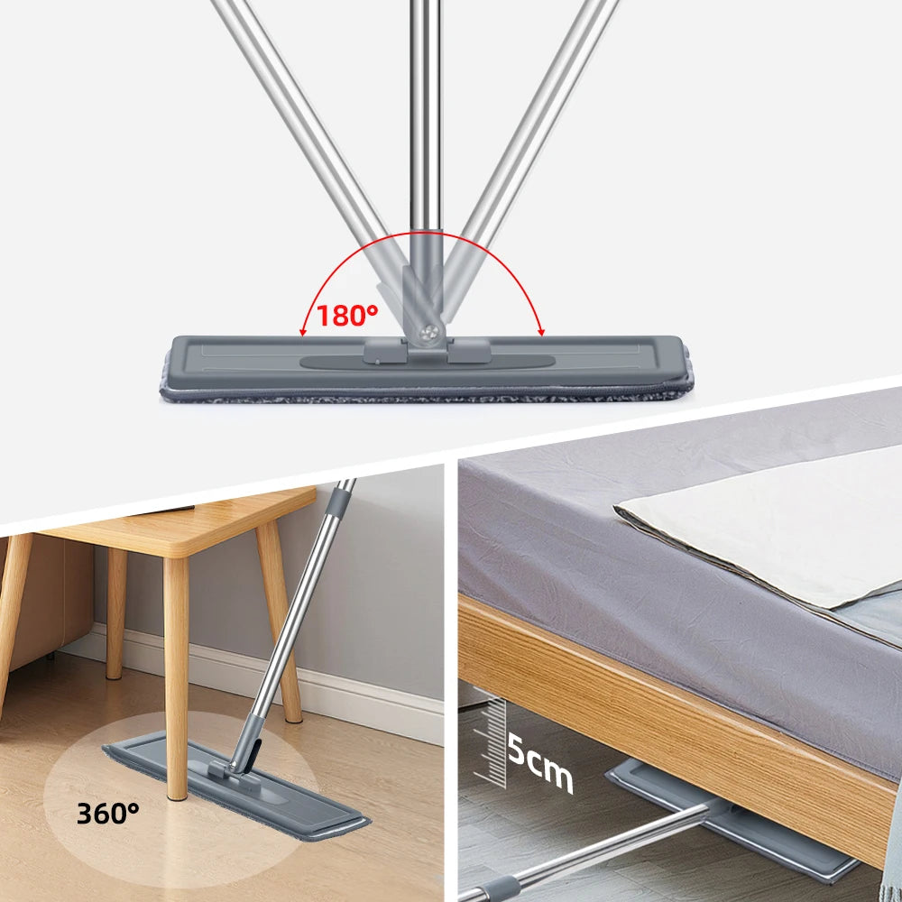 Flat Floor Mop and Bucket - Professional Cleaning System for Home Use