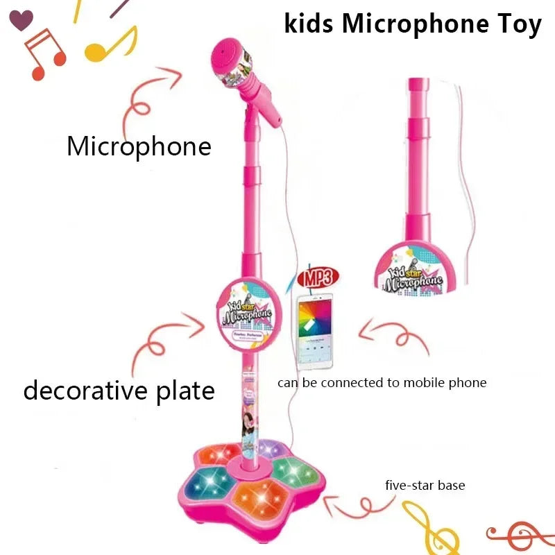 Kids Microphone with Stand - Karaoke Toy for Boys & Girls
