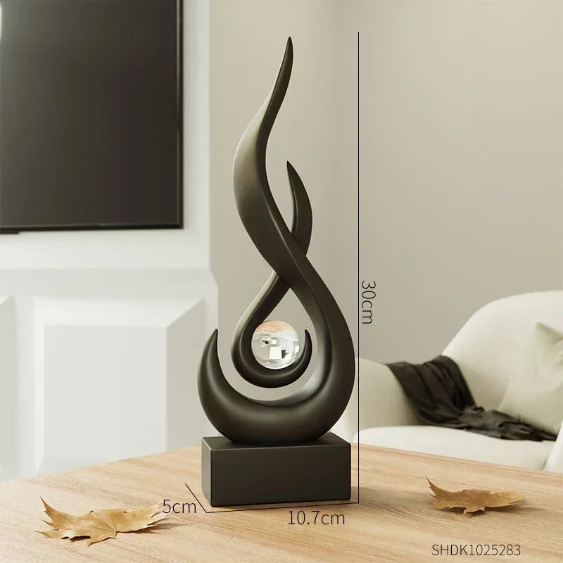 Ceramic Abstract Sculpture - Creative Home Decor Statue for Living Room & Gift