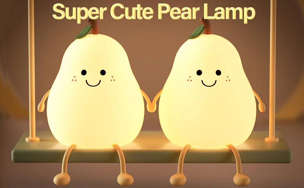 LED Pear Night Light, Dimmable Silicone Lamp