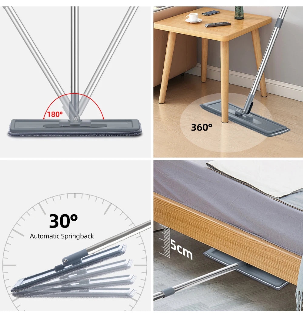 Flat Floor Mop and Bucket - Professional Cleaning System for Home Use