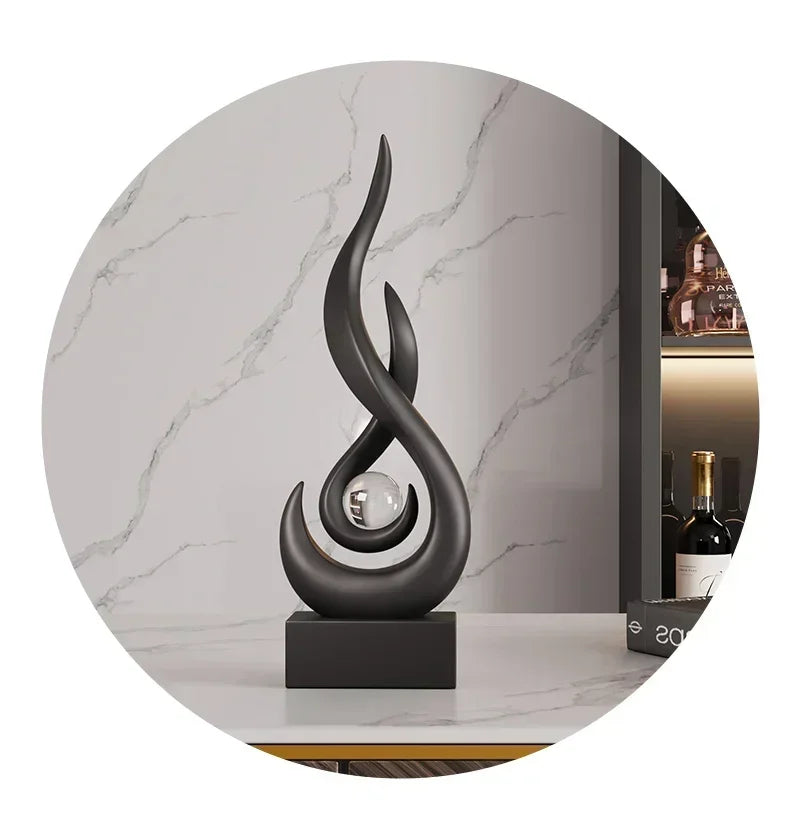 Ceramic Abstract Sculpture - Creative Home Decor Statue for Living Room & Gift
