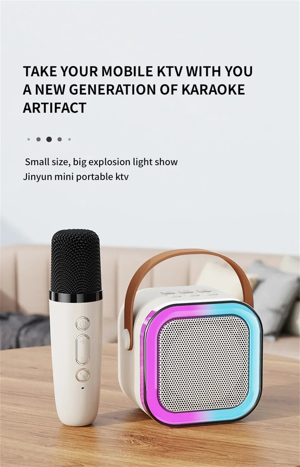 K12 Karaoke Machine - Portable Bluetooth Speaker with Mics