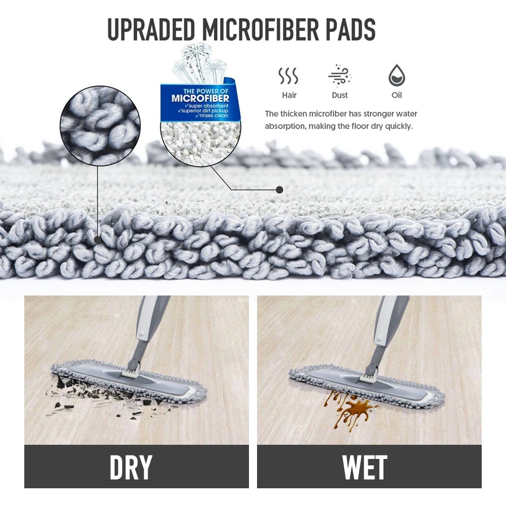 Magic Spray Mop - Reusable Pads for Wooden Floors