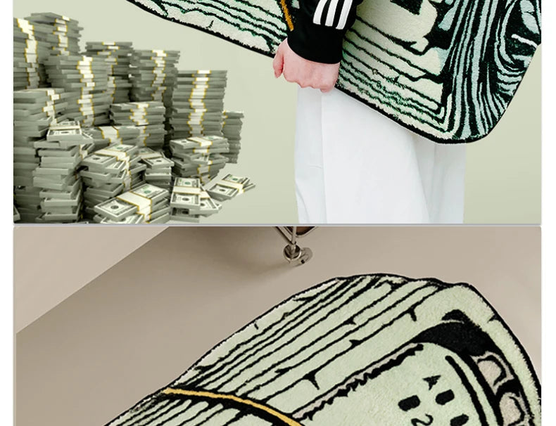 Creative Dollar Rug - Thickened Shaggy Floor Mat for Bedroom & Living Room