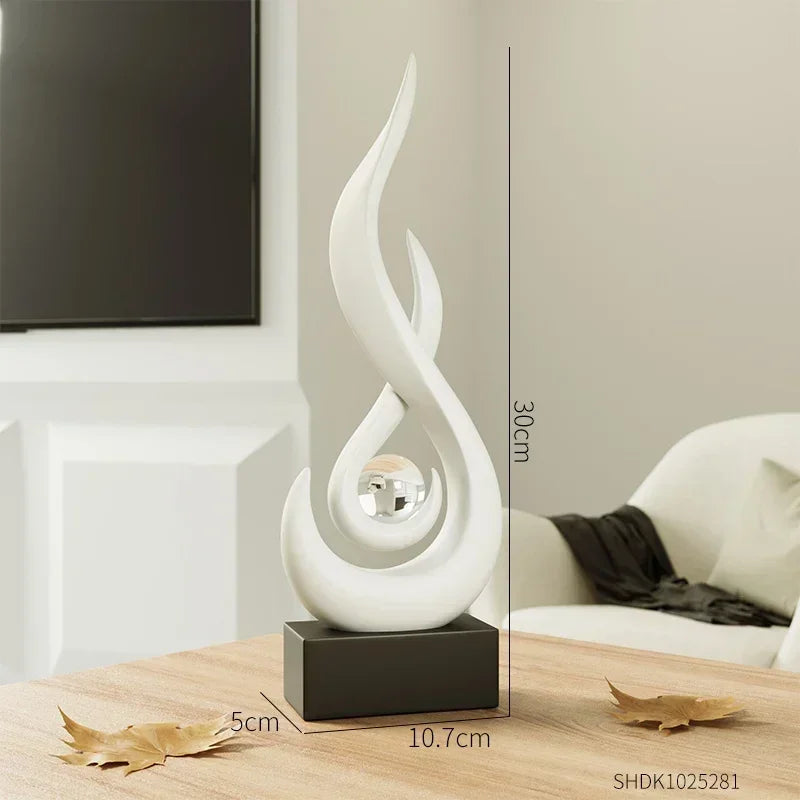 Ceramic Abstract Sculpture - Creative Home Decor Statue for Living Room & Gift