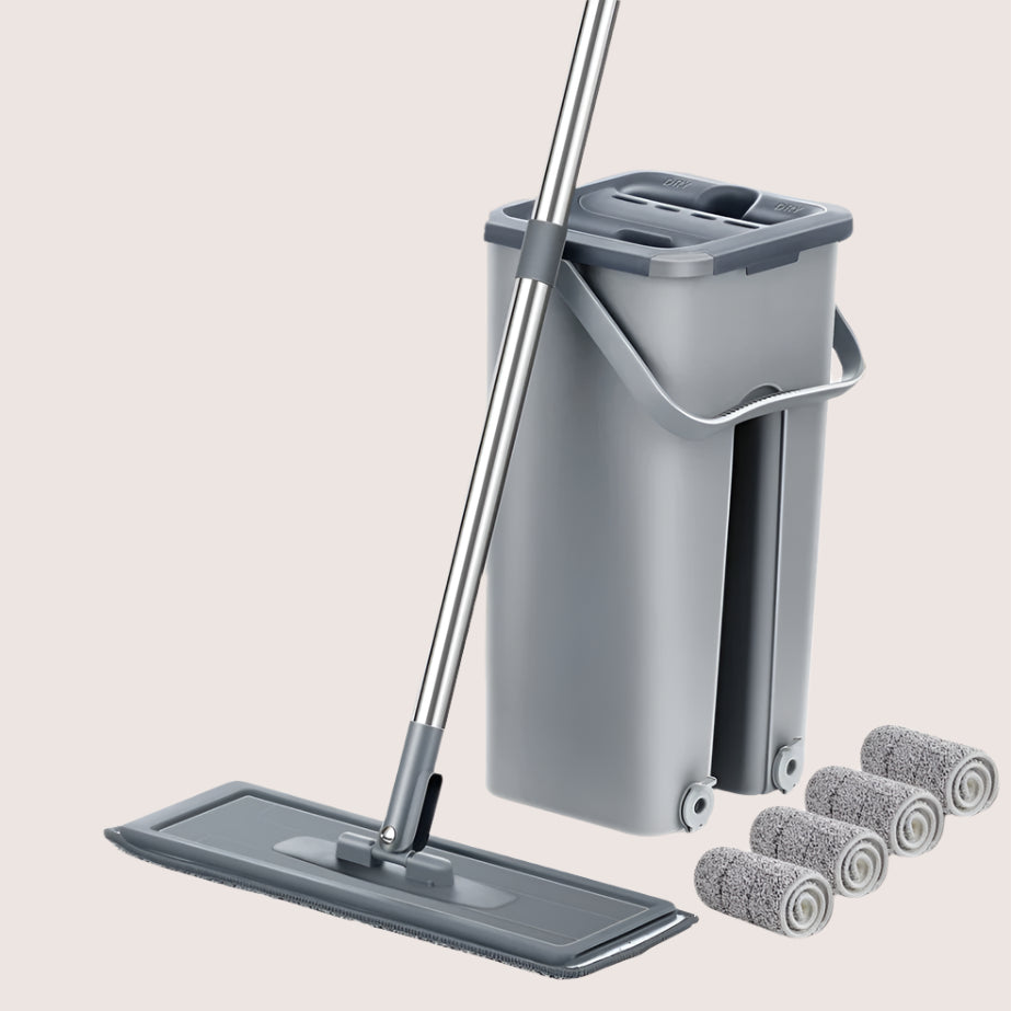 Flat Floor Mop and Bucket - Professional Cleaning System for Home Use