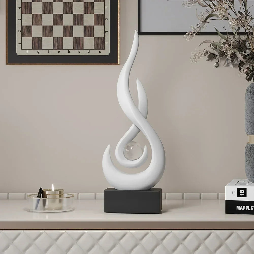 Ceramic Abstract Sculpture - Creative Home Decor Statue for Living Room & Gift