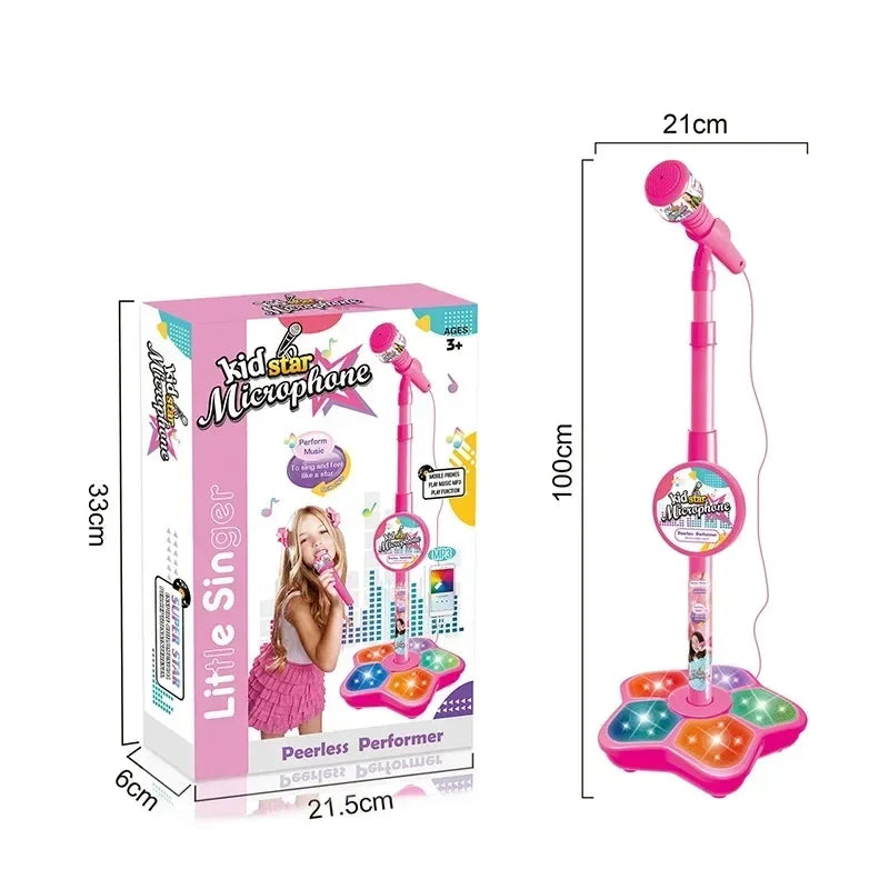 Kids Microphone with Stand - Karaoke Toy for Boys & Girls
