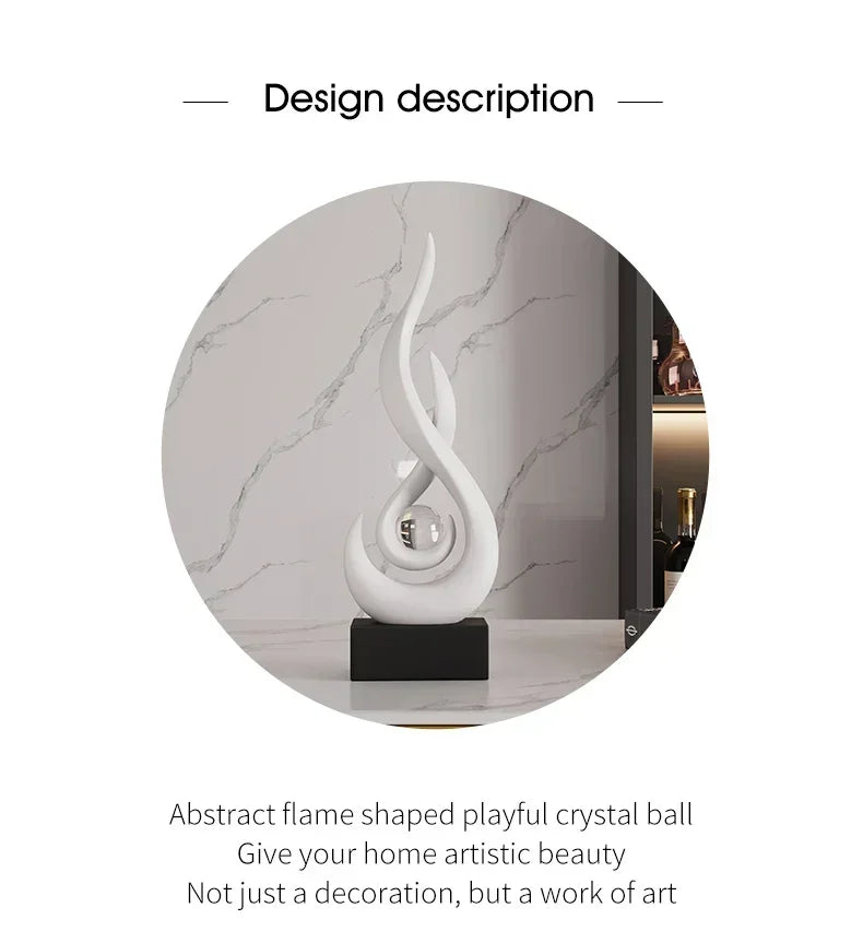 Ceramic Abstract Sculpture - Creative Home Decor Statue for Living Room & Gift