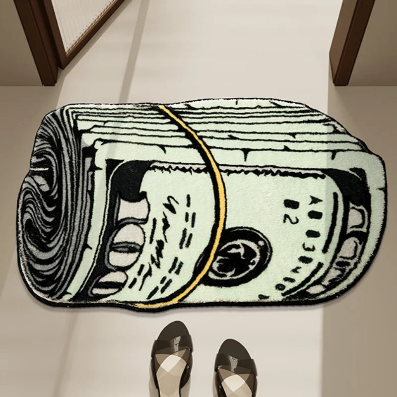 Creative Dollar Rug - Thickened Shaggy Floor Mat for Bedroom & Living Room