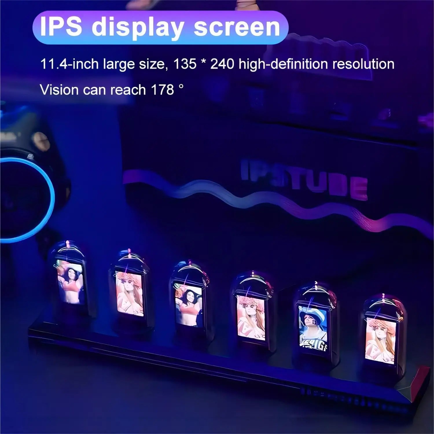 LED Nixie Tube Clock -Analog Digital Night Light for Desk & Gaming