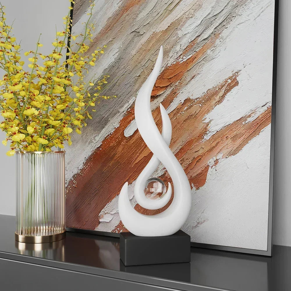 Ceramic Abstract Sculpture - Creative Home Decor Statue for Living Room & Gift