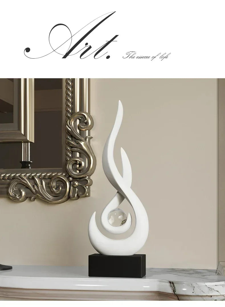 Ceramic Abstract Sculpture - Creative Home Decor Statue for Living Room & Gift