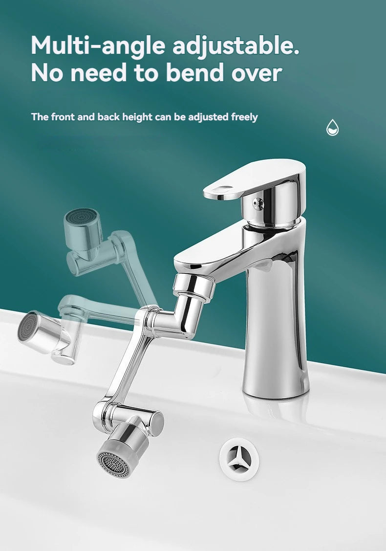 Rotating Faucet Aerator - Plastic Splash Filter with Extender for Kitchen Taps
