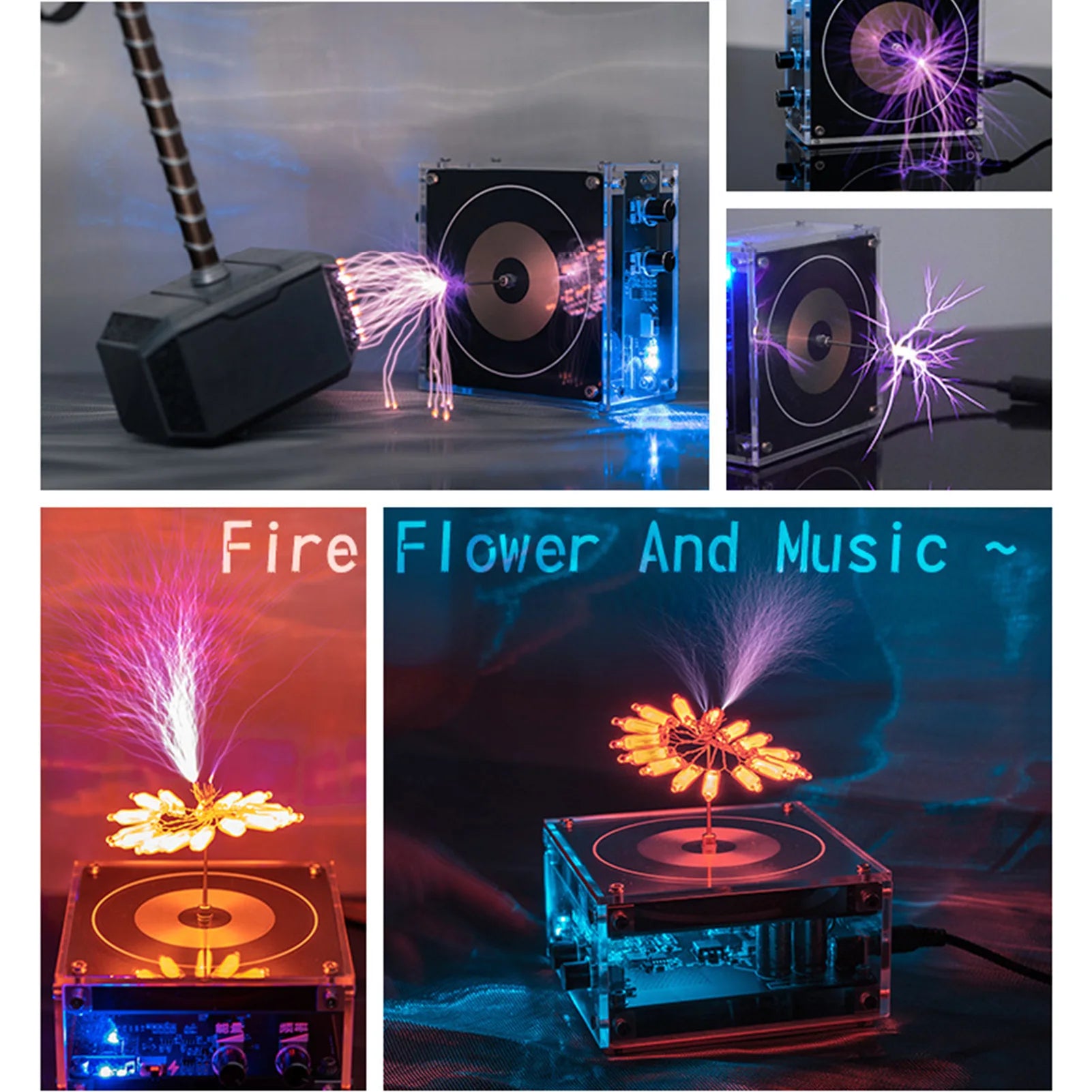 Bluetooth Tesla Coil Arc Generator - Wireless Music Plasma Spark Gap