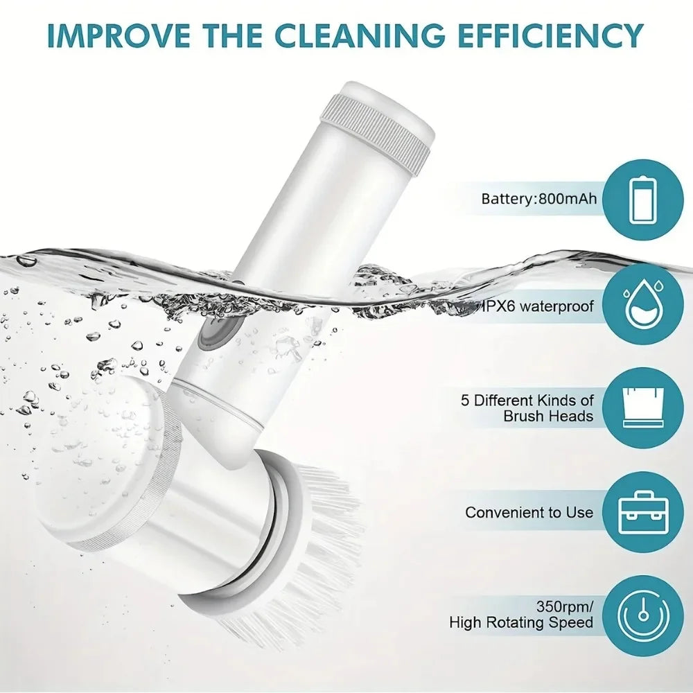 Bathroom Electric Cleaning Brush - Spin Scrubber for Easy Cleaning