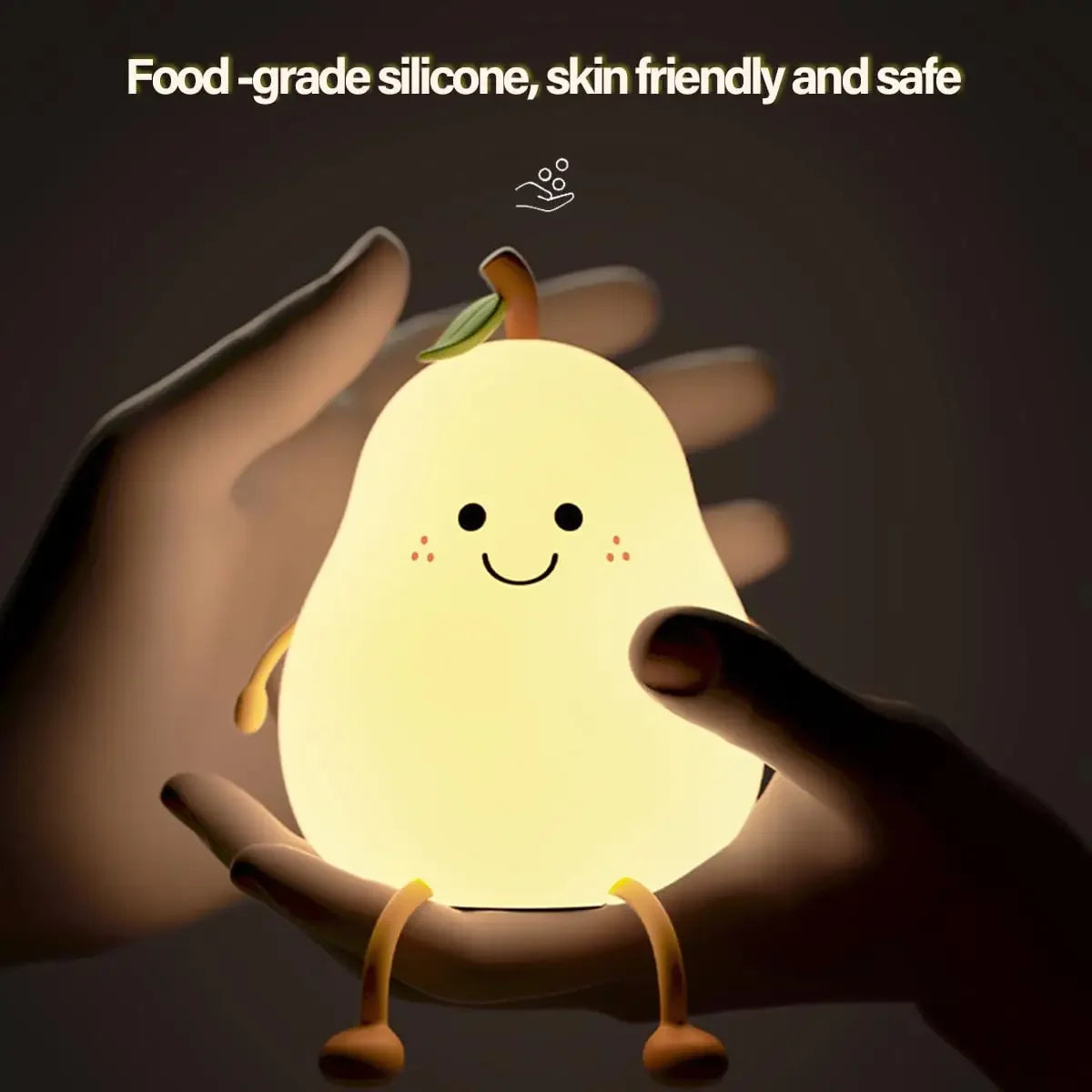 LED Pear Night Light, Dimmable Silicone Lamp