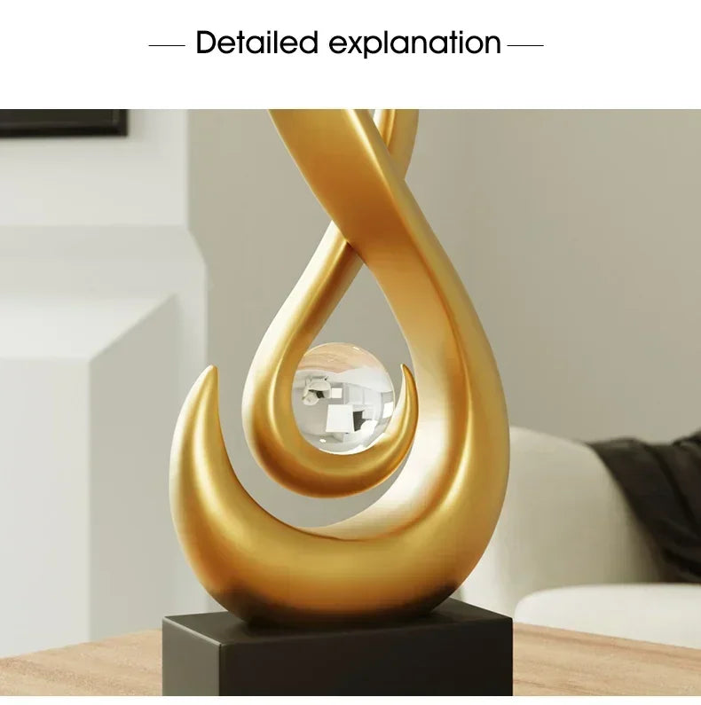 Ceramic Abstract Sculpture - Creative Home Decor Statue for Living Room & Gift