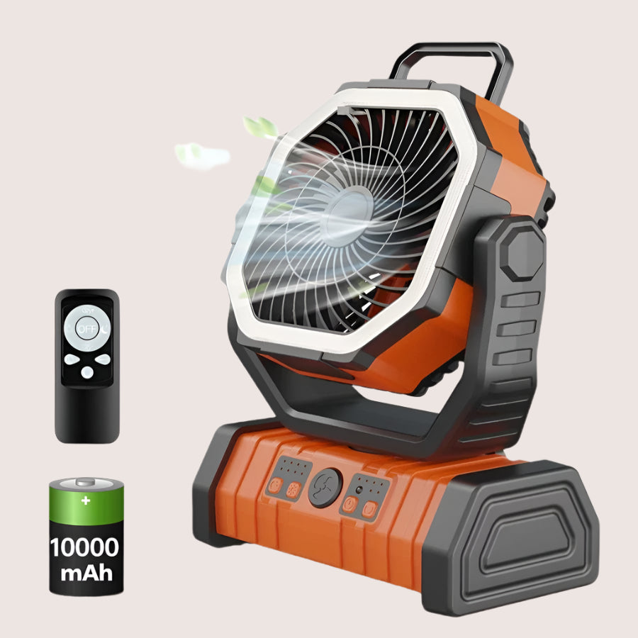 Rechargeable Camping Fan - Portable Air Circulator with Hook