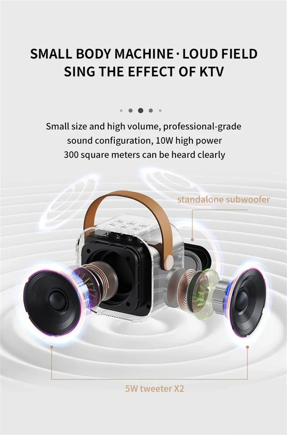K12 Karaoke Machine - Portable Bluetooth Speaker with Mics