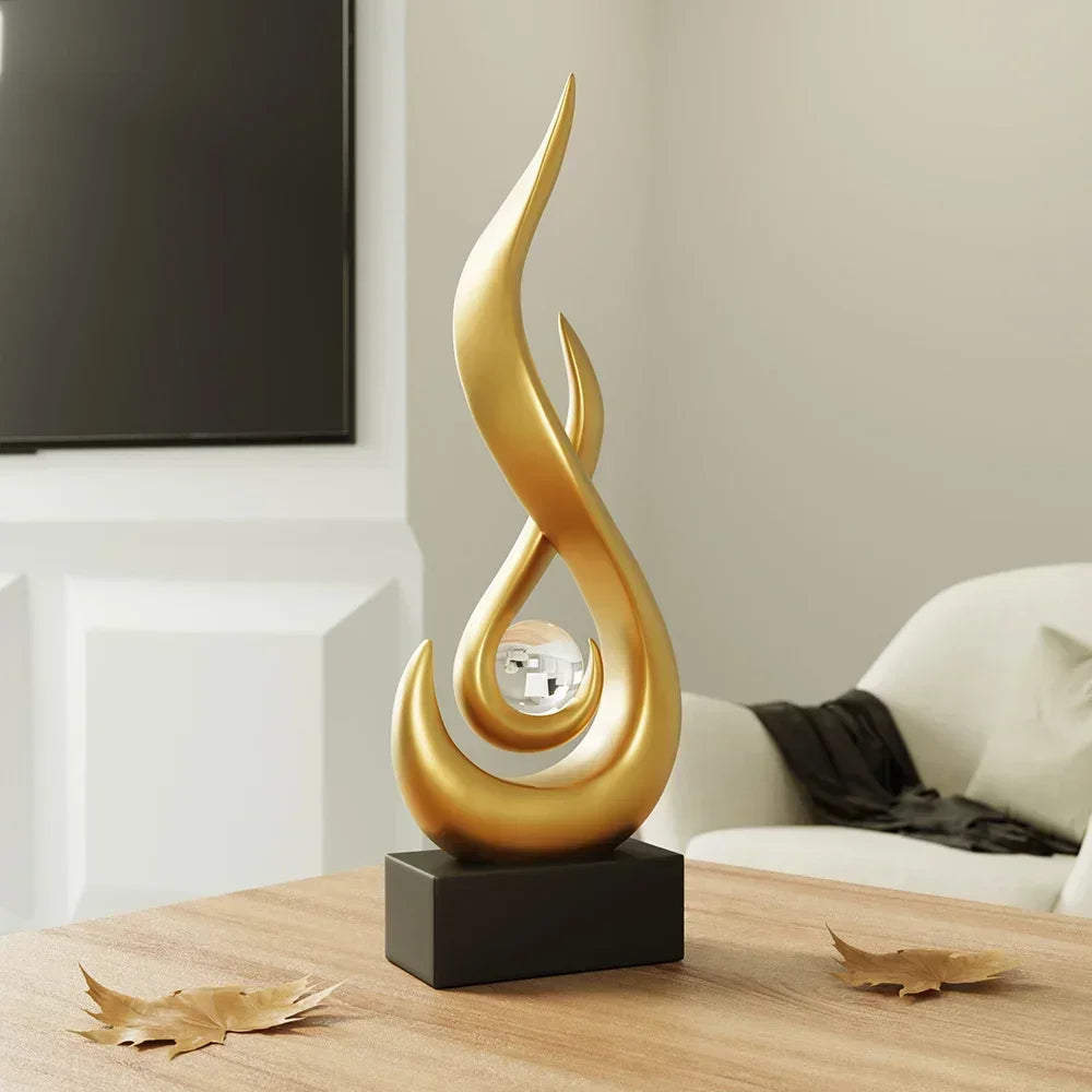 Ceramic Abstract Sculpture - Creative Home Decor Statue for Living Room & Gift