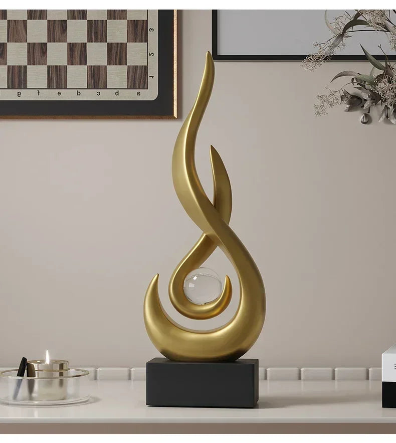 Ceramic Abstract Sculpture - Creative Home Decor Statue for Living Room & Gift