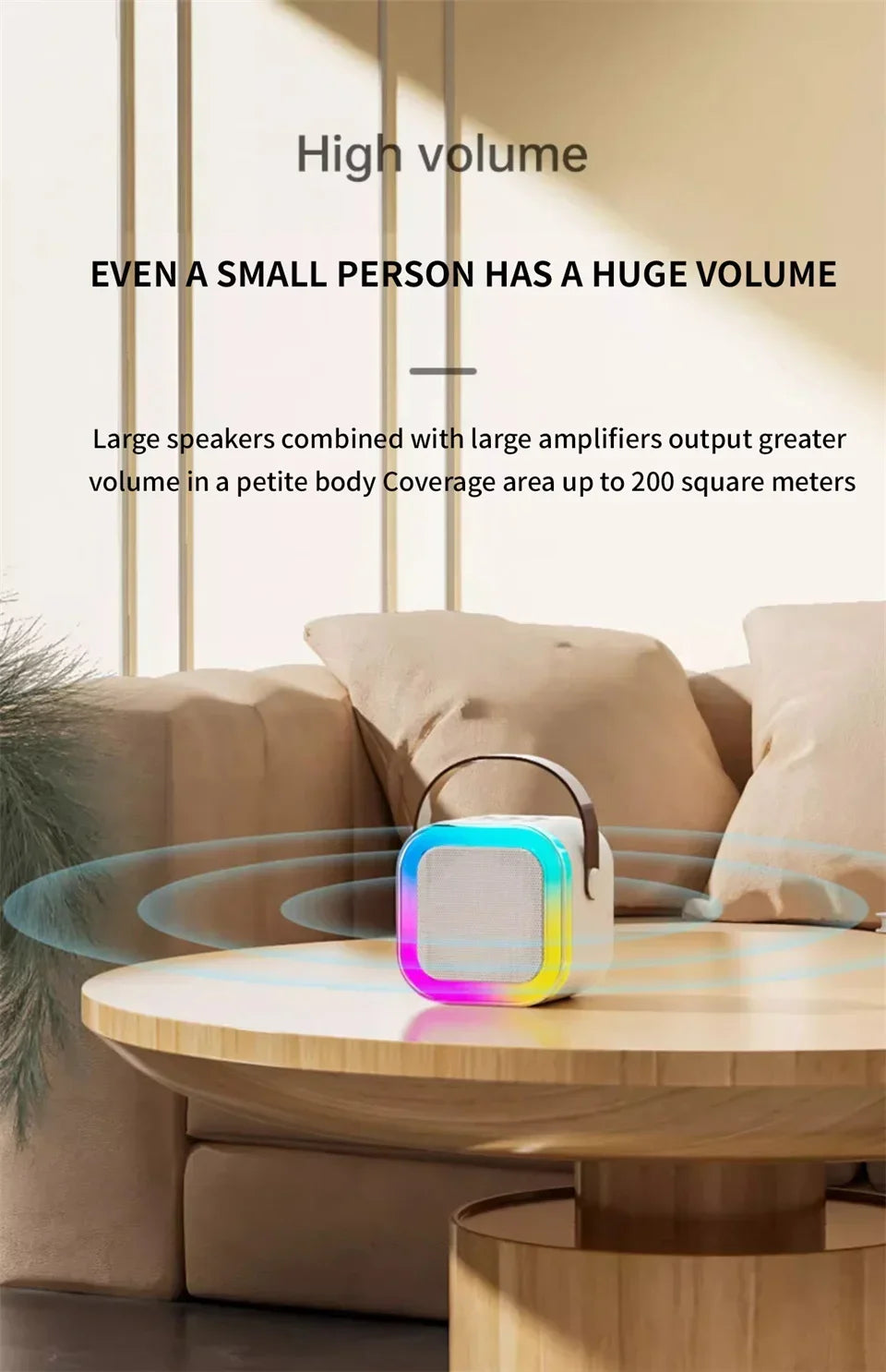 K12 Karaoke Machine - Portable Bluetooth Speaker with Mics