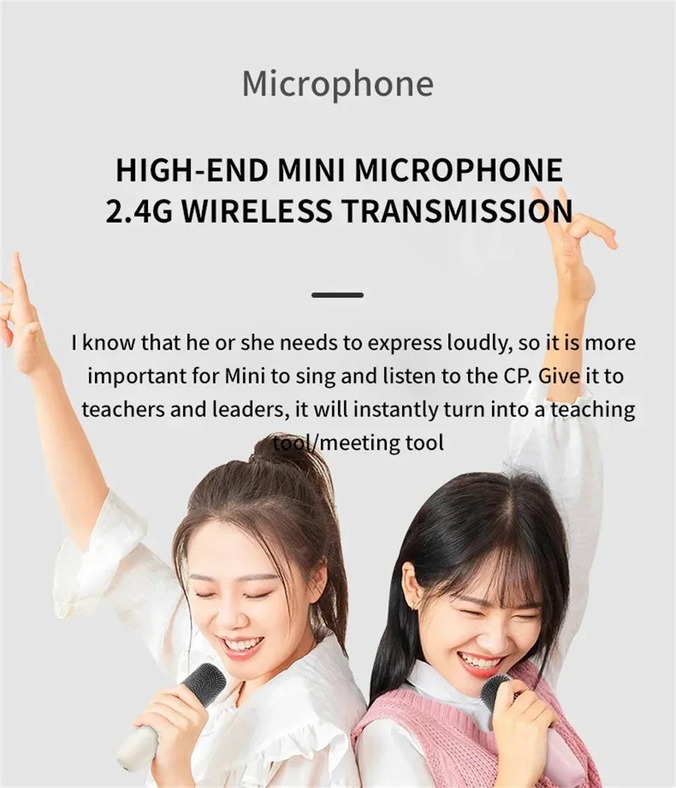 K12 Karaoke Machine - Portable Bluetooth Speaker with Mics